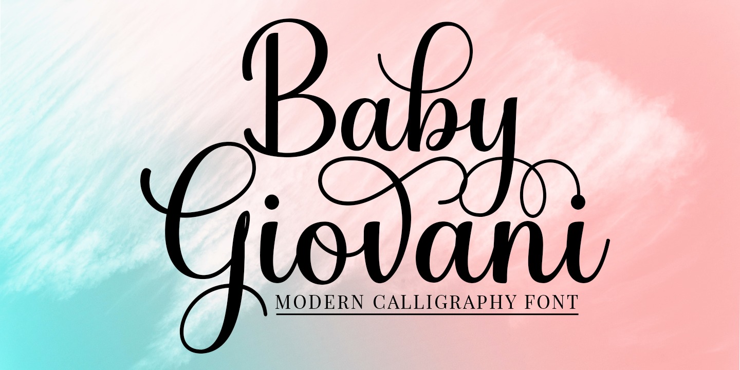 Przykład czcionki Baby Giovani Script